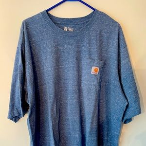 Blue heather Carhartt Heavyweight pocketed T-Shirt. 2x Tall.